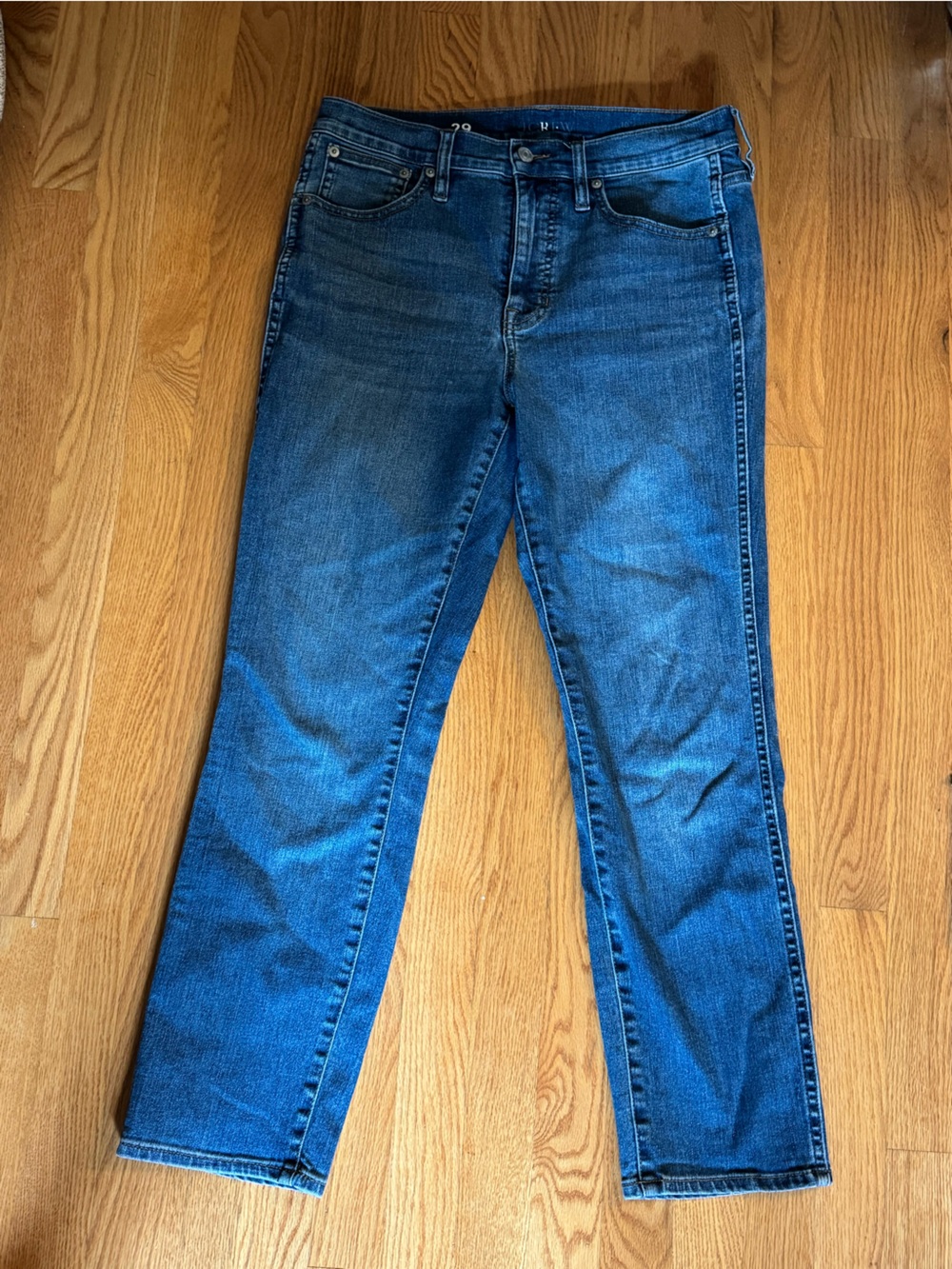 J. Crew Women's Slim Straight Leg Jeans in Medium Blue Wash